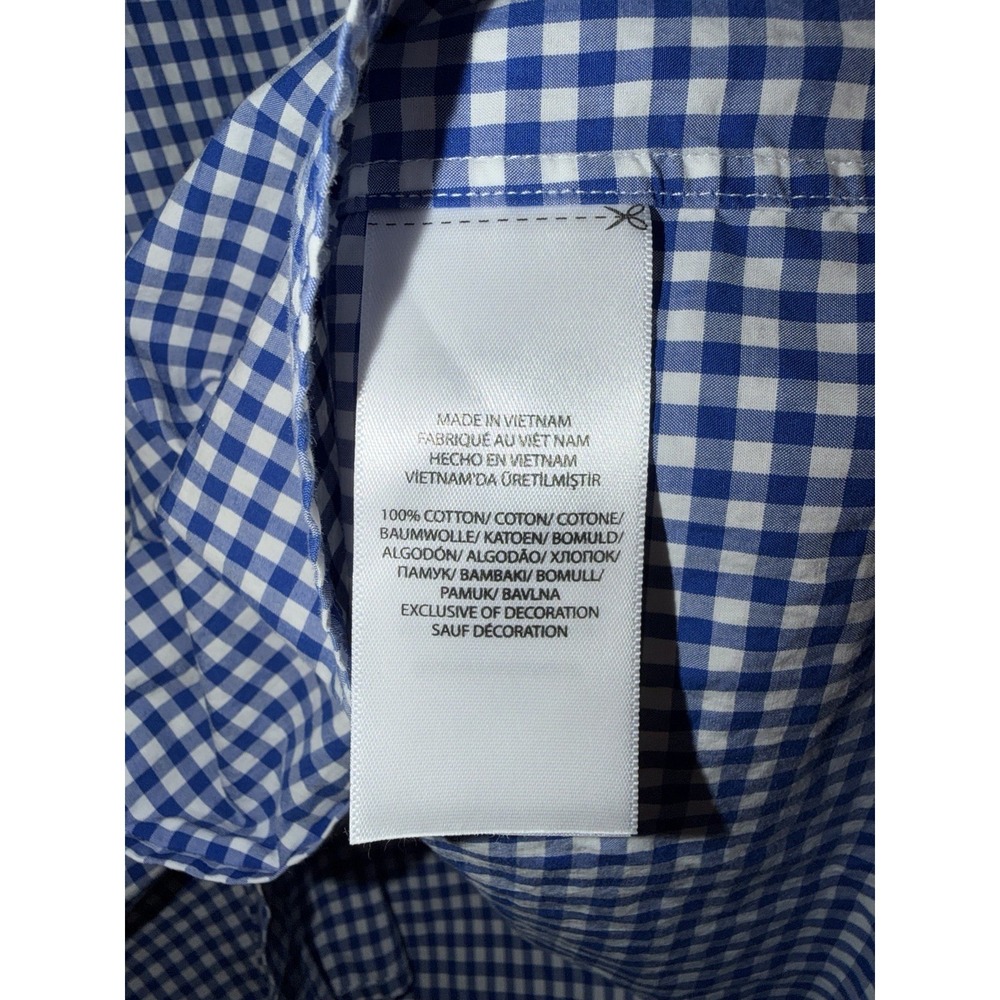 Polo Ralph Lauren Button Up Shirt Mens Large Blue Plaid Gingham Long Sleeve - Picture 4 of 7